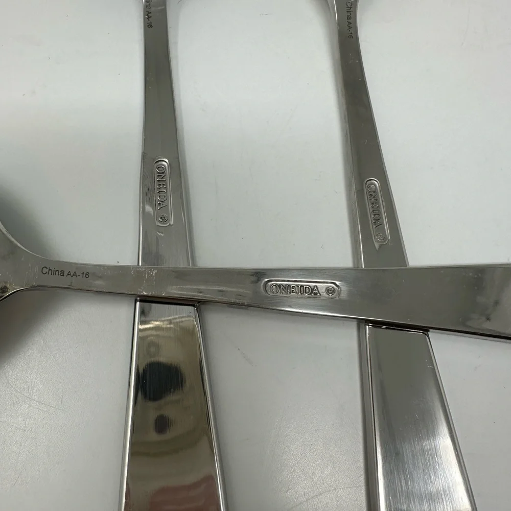 Oneida Stainless Tuscany Pattern Set of 3 Pieces Large Serving Spoons & Fork